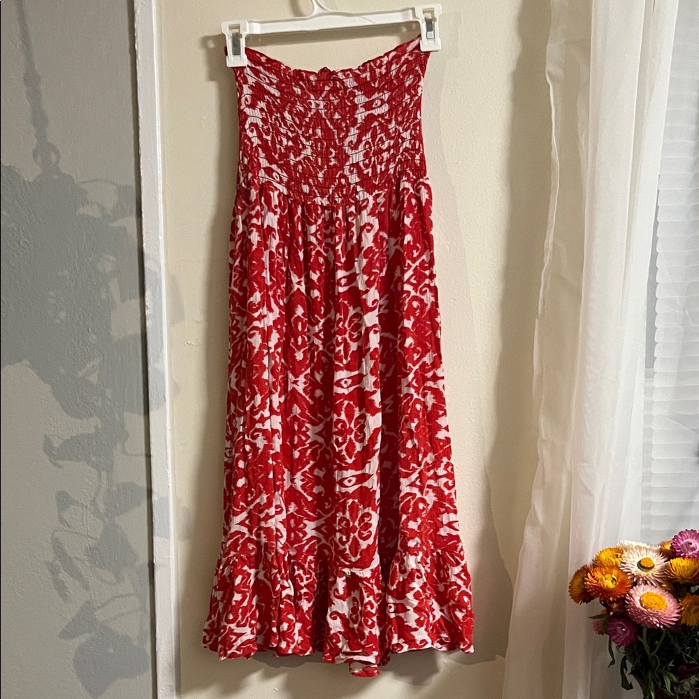 Strapless Red and White Dress - Picture 1 of 3